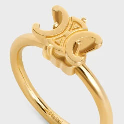 New Triomphe Solitaire Ring in Brass with Finish Women Triomphe | Categories·Rings