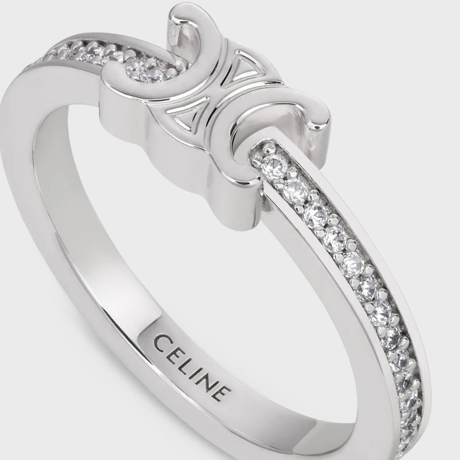Best Triomphe Sparkle Ring in Strass and Brass with Rhodium Finish Women Triomphe | Categories·Rings