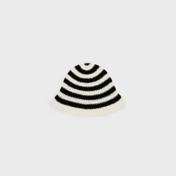 Clearance triomphe striped cloche beanie in crocheted cotton Women Beanies And Scarves