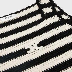Hot triomphe striped crop top in crocheted cotton Women Knitwear