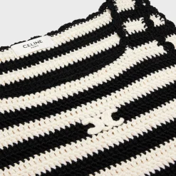 Outlet triomphe striped mini dress in crocheted cotton Women Knitwear | Dresses And Skirts