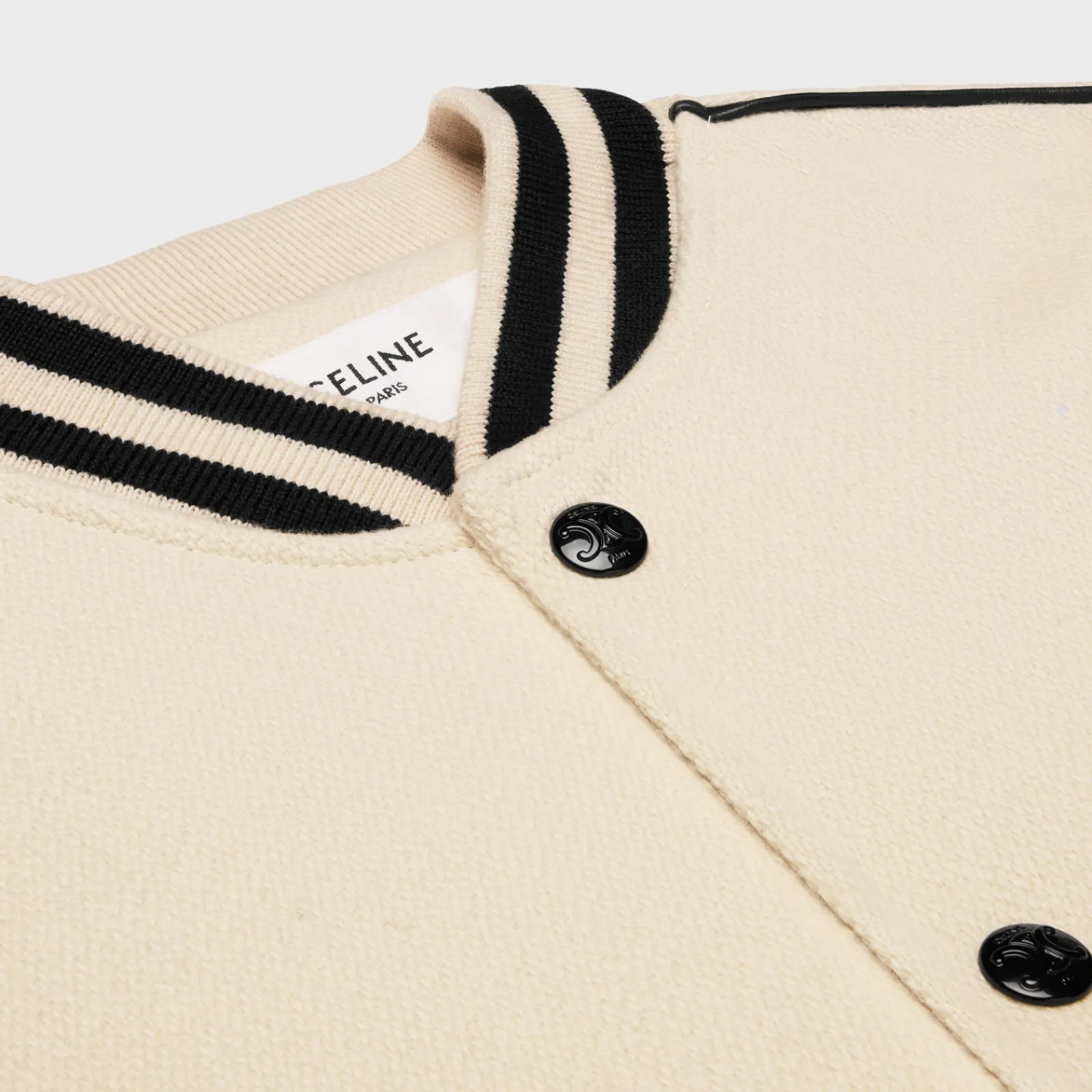 New triomphe teddy jacket in textured wool Women Jackets