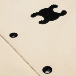 New triomphe teddy jacket in textured wool Women Jackets