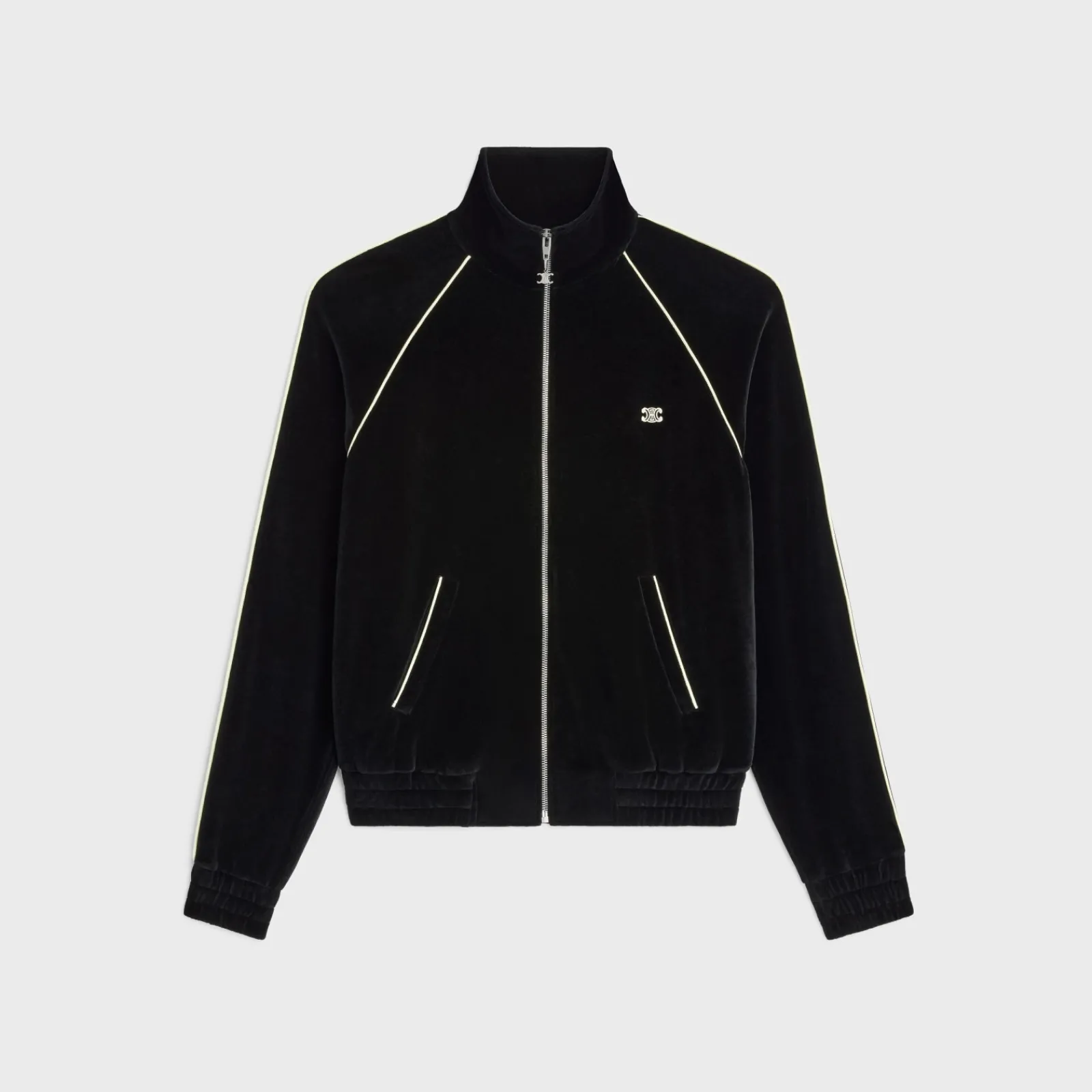 Outlet triomphe tracksuit jacket in velvet jersey T-Shirts And Sweatshirts | Coats & Blousons