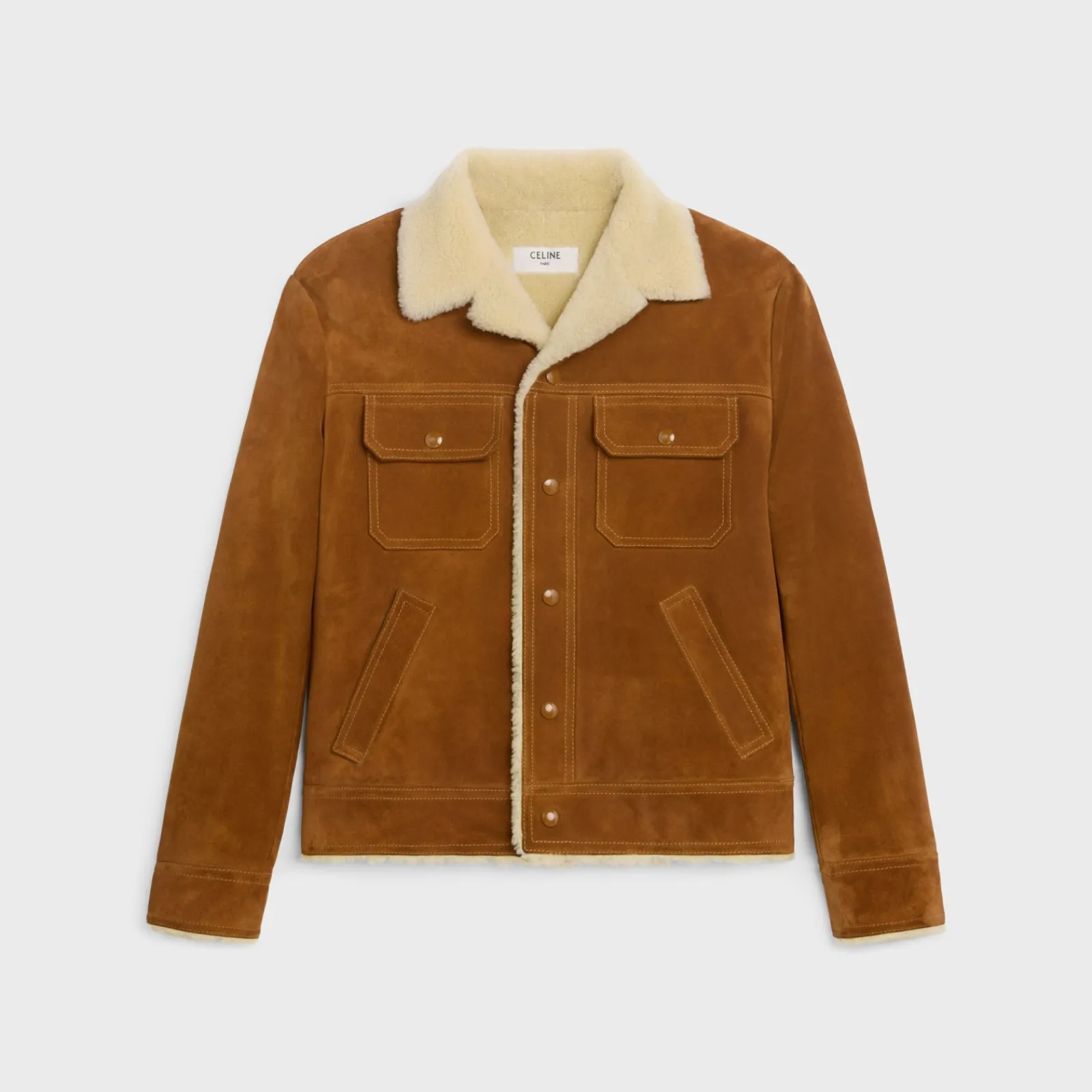 Best trucker jacket in split calfskin Coats & Blousons | Leather