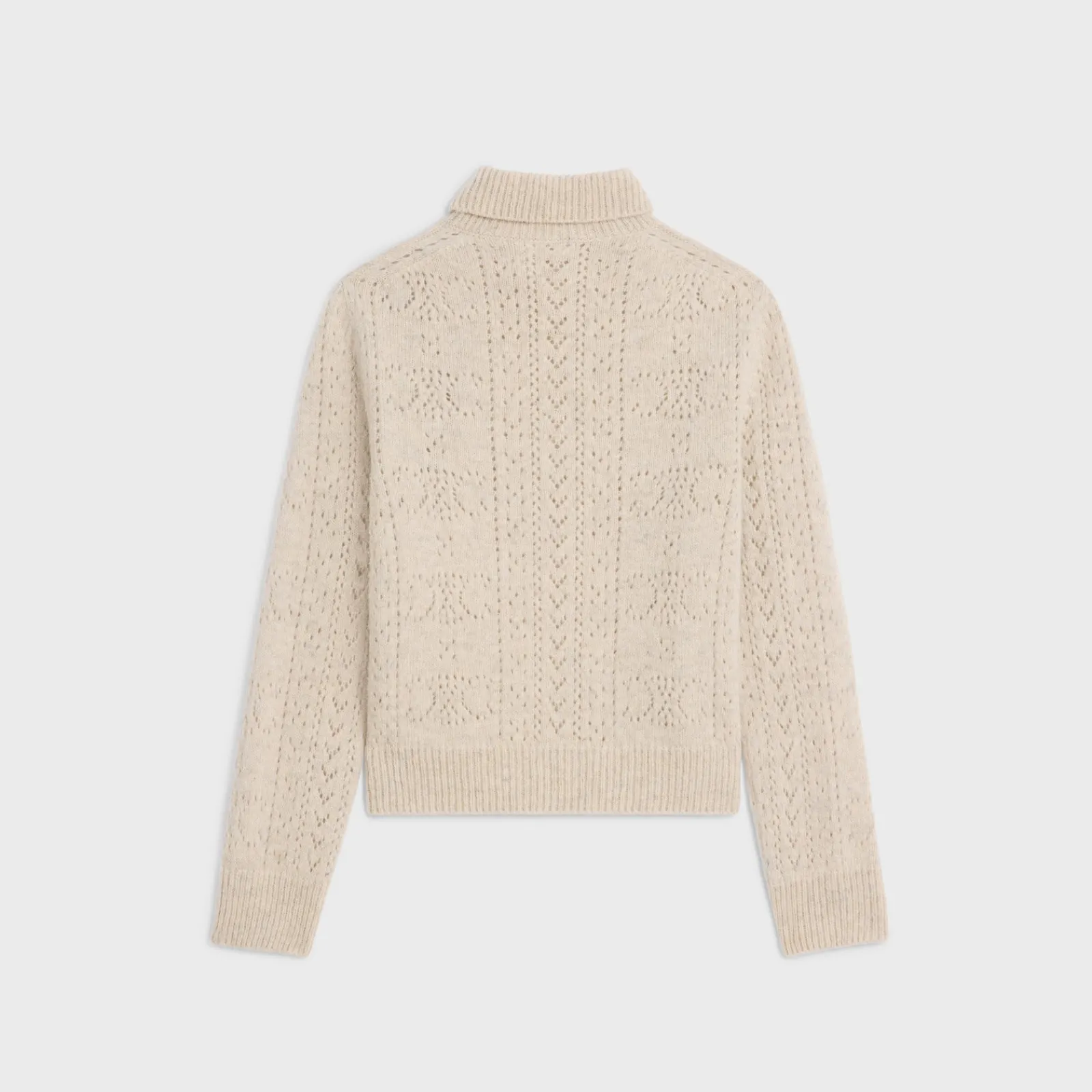 Clearance turtleneck sweater in Shetland pointelle Women Knitwear