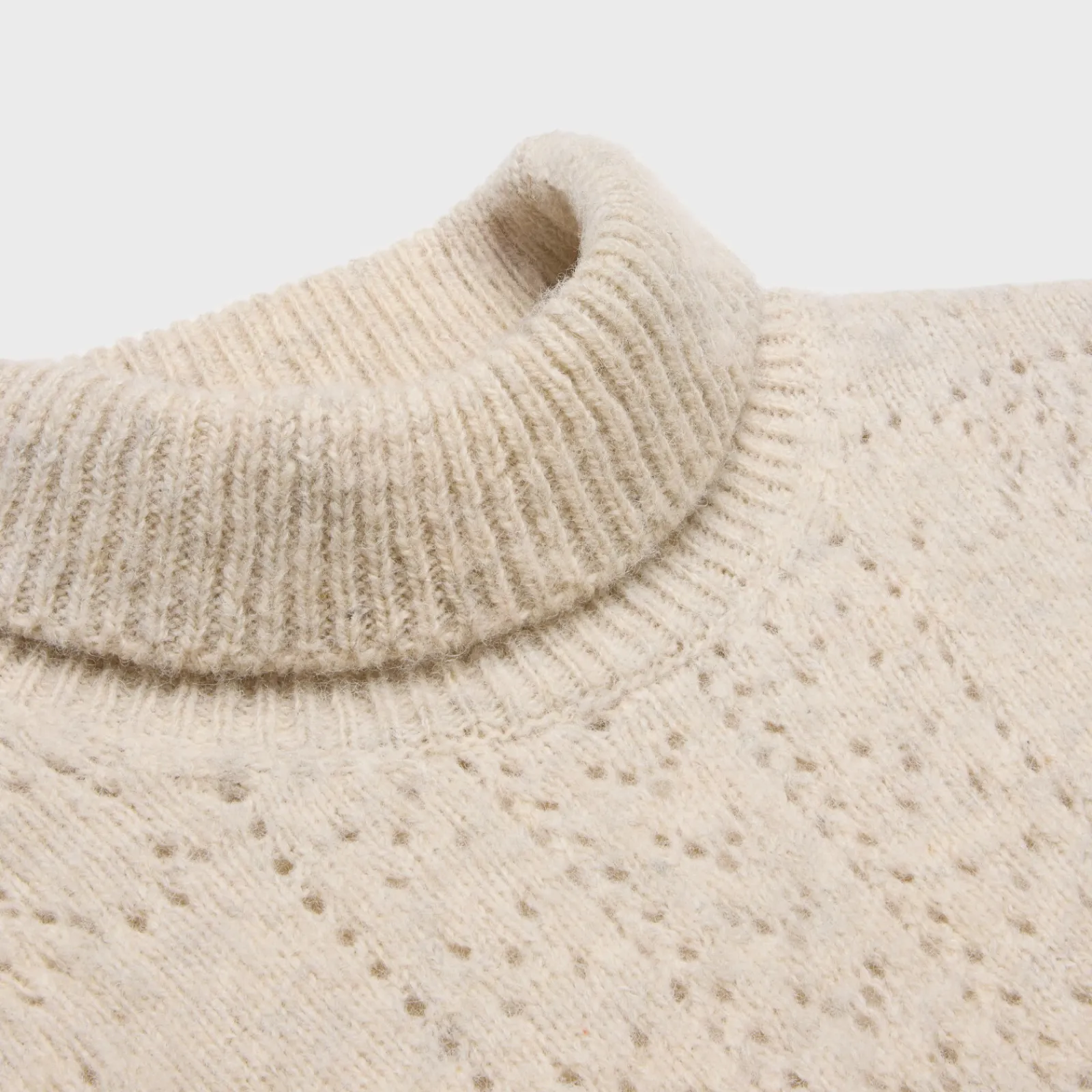 Clearance turtleneck sweater in Shetland pointelle Women Knitwear