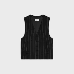 Online vest in wide pinstripe virgin wool Jackets & Trousers