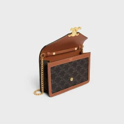 Best WALLET ON CHAIN MARGO in TRIOMPHE CANVAS and calfskin Women Margo | Triomphe Canvas