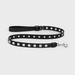 Fashion Wide Dog Leash in Smooth Calfskin with Studs Dog Accessories