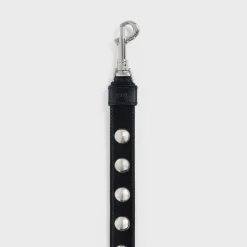 Fashion Wide Dog Leash in Smooth Calfskin with Studs Dog Accessories