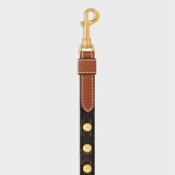 Clearance Wide Dog Leash in Triomphe Canvas and Calfskin with Studs Dog Accessories
