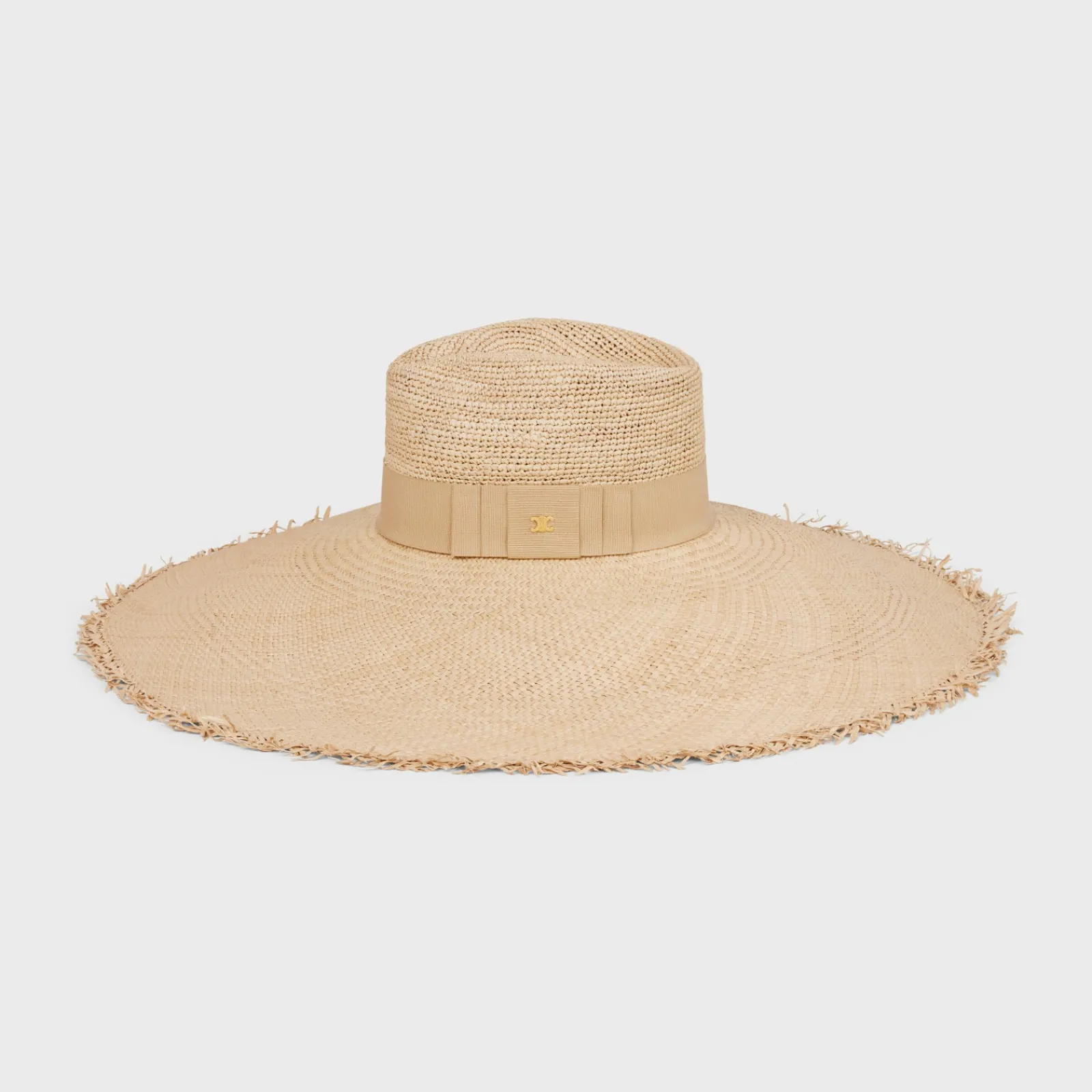 Clearance wide-brimmed triomphe hat in straw Women Hats And Gloves