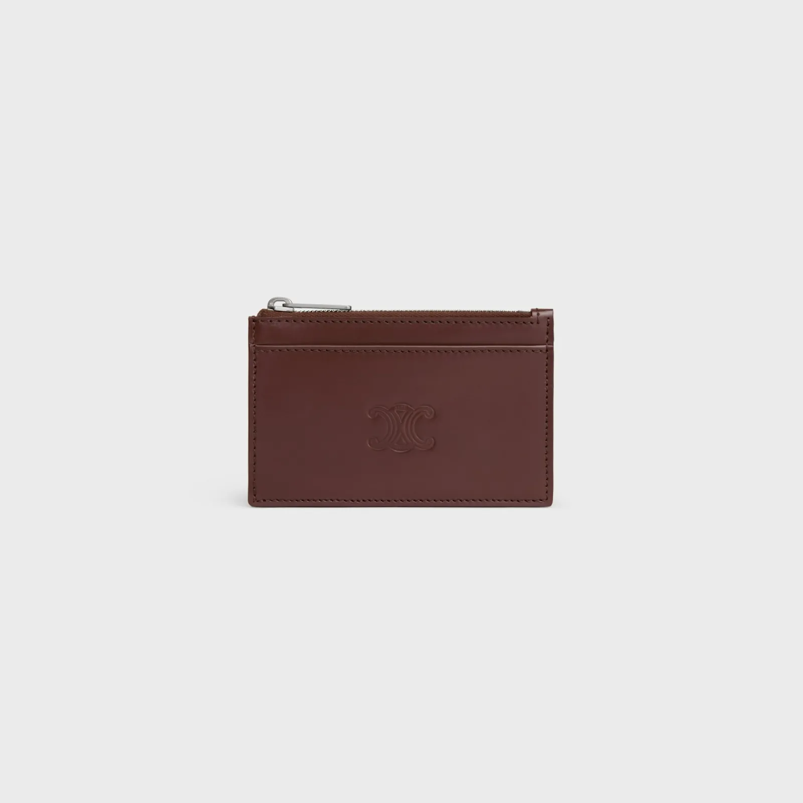 Best Zipped Card Holder in Satinated calfskin with triomphe embossed Categories·Oin And Card Holders