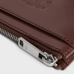 Best Zipped Card Holder in Satinated calfskin with triomphe embossed Categories·Oin And Card Holders