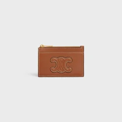 Online Zipped Card Holder in smooth lambskin Women More Lines·Cuir Triomphe | Categories·Coin And Card Holders