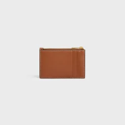 Online Zipped Card Holder in smooth lambskin Women More Lines·Cuir Triomphe | Categories·Coin And Card Holders