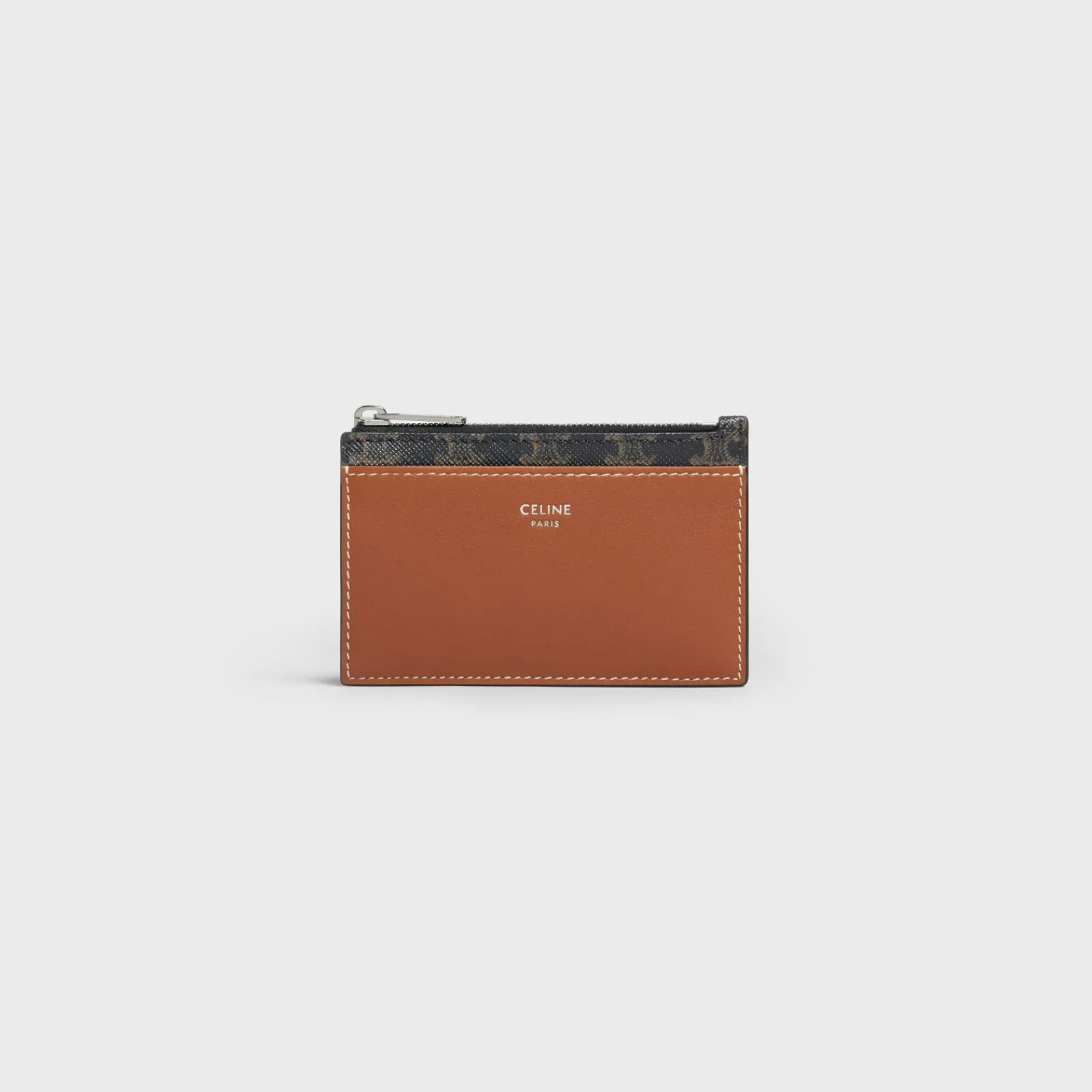 Discount Zipped Card Holder in Triomphe Canvas and Lambskin Triomphe Canvas | Essentials
