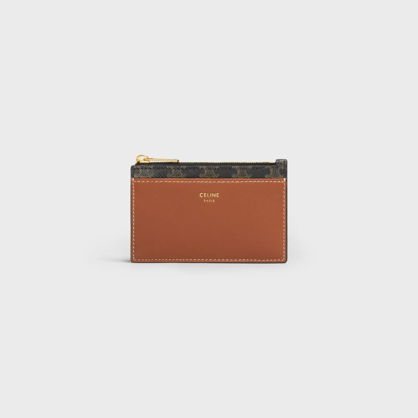 Hot Zipped Card Holder in Triomphe Canvas and Lambskin Women Triomphe Canvas | Categories·Coin And Card Holders