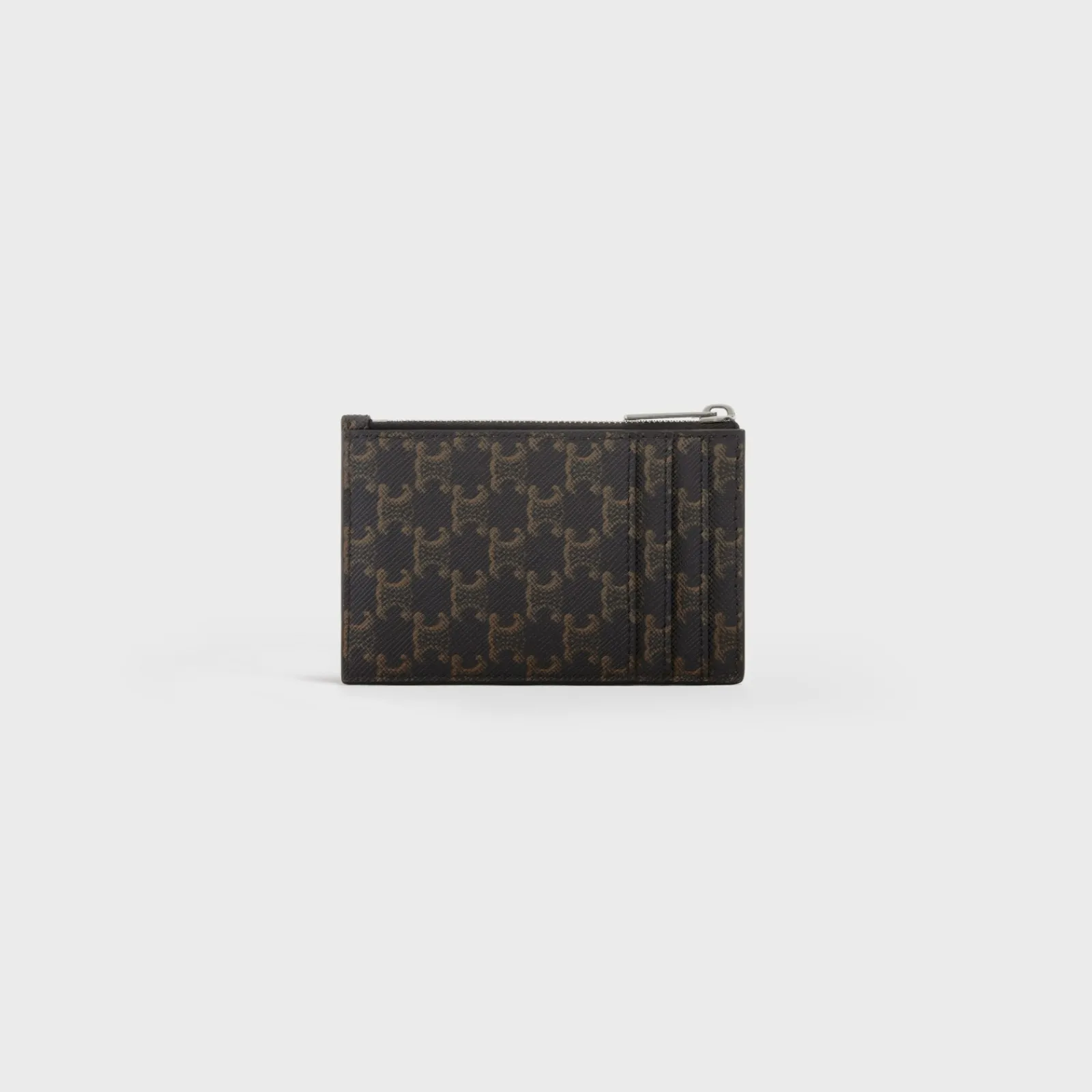 Discount Zipped Card Holder in Triomphe Canvas and Lambskin Triomphe Canvas | Essentials