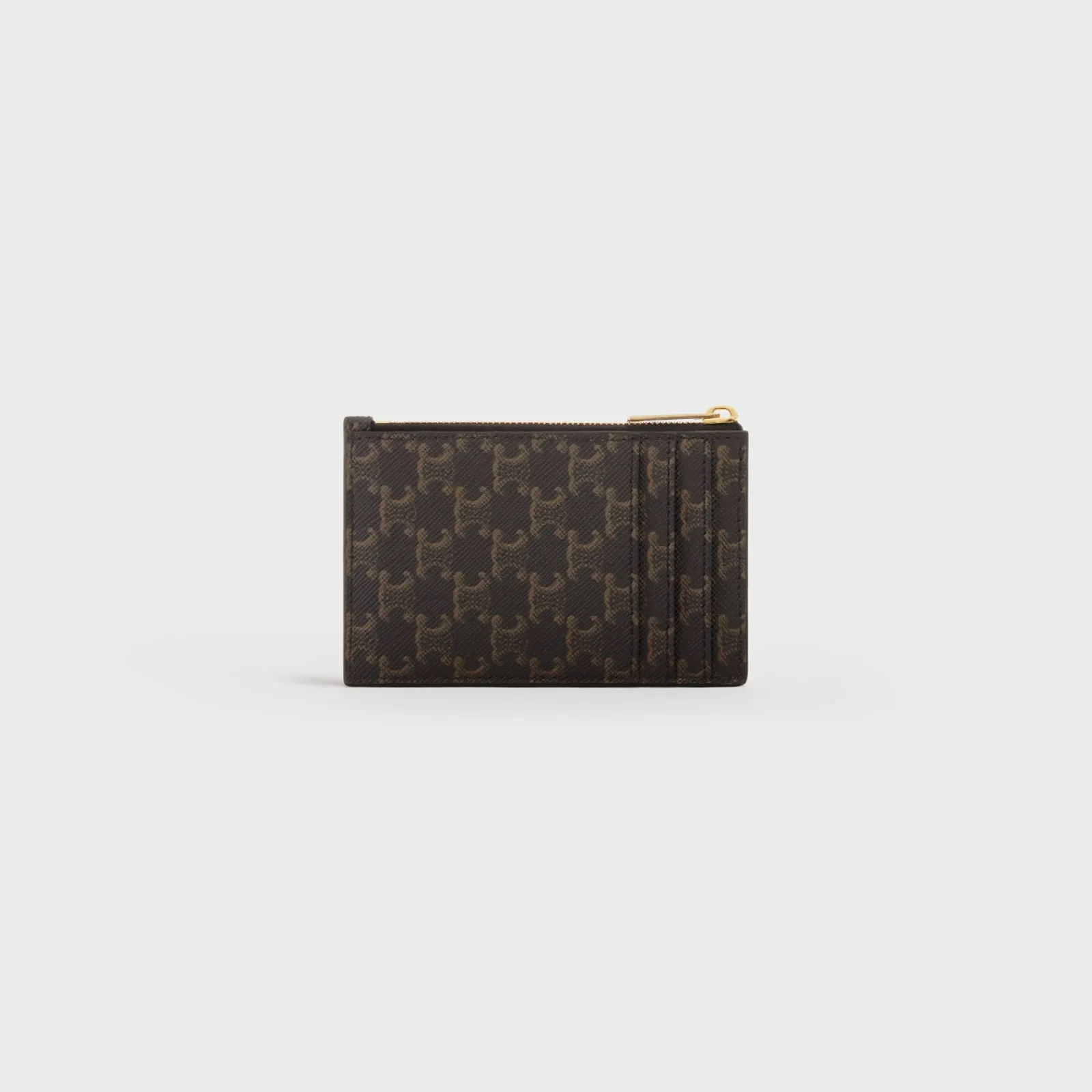 Hot Zipped Card Holder in Triomphe Canvas and Lambskin Women Triomphe Canvas | Categories·Coin And Card Holders