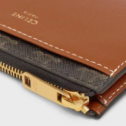 Hot Zipped Card Holder in Triomphe Canvas and Lambskin Women Triomphe Canvas | Categories·Coin And Card Holders