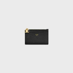 Sale ZIPPED CARD HOLDER TRIOMPHE CHARMS in GRAINED CALFSKIN Women Triomphe | Categories·Wallets