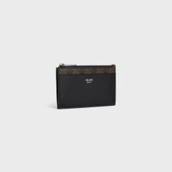 Outlet Zipped Card Holder Triomphe Canvas & Lambskin Triomphe Canvas | Essentials