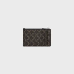 Outlet Zipped Card Holder Triomphe Canvas & Lambskin Triomphe Canvas | Essentials