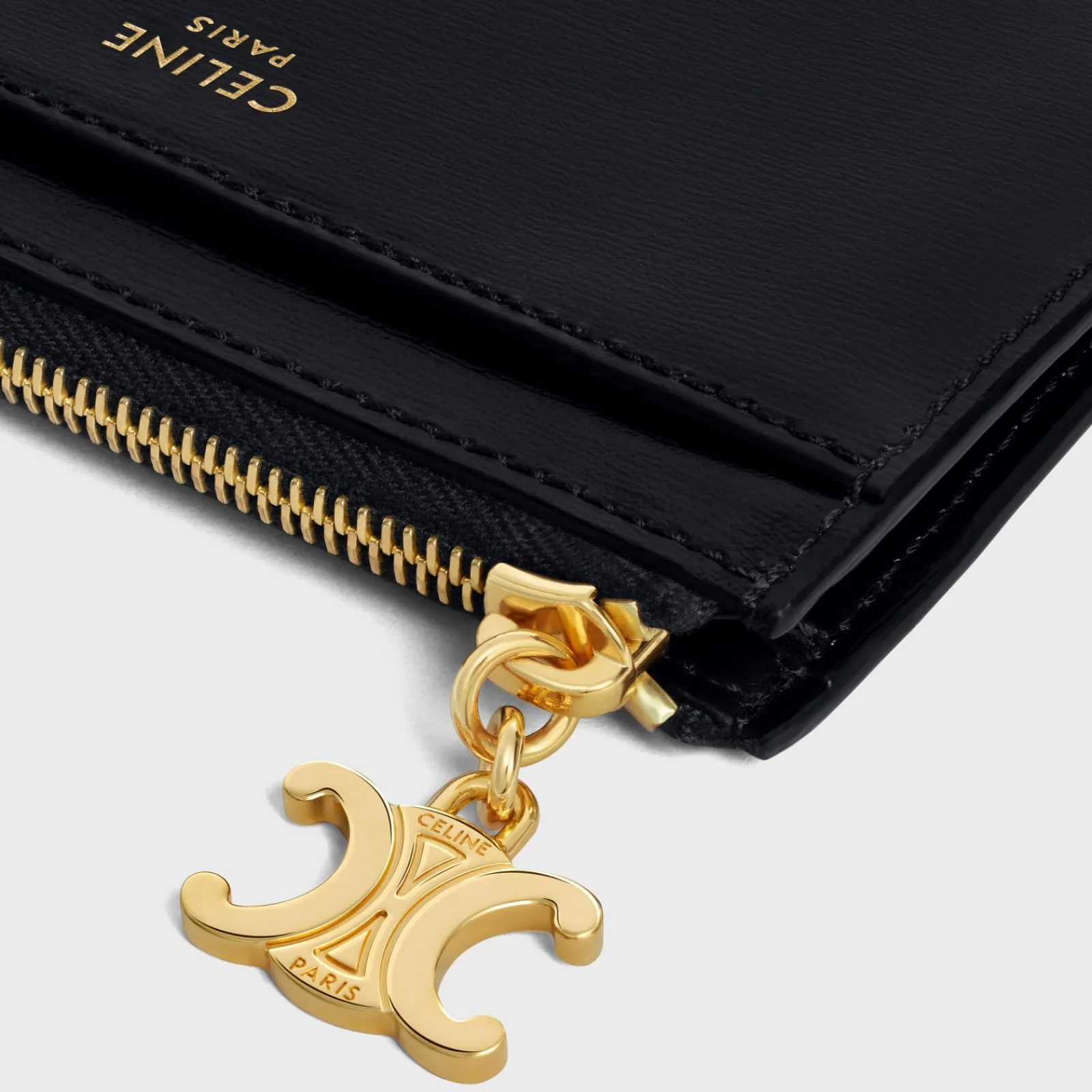 Discount ZIPPED CARD HOLDER TRIOMPHE CHARMS in SHINY CALFSKIN Women Triomphe | Categories·Wallets
