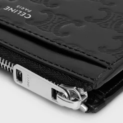 Discount Zipped Card Holder Triomphe L.Embossed Calf T.Emb Essentials | Categories·Oin And Card Holders
