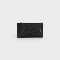 New Zipped compact card holder in Grained calfskin Essentials | Categories·Oin And Card Holders