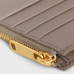 Online ZIPPED COMPACT CARD HOLDER ESSENTIALS in Grained Calfskin Women More Lines·Essentials | Categories·Coin And Card Holders