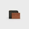 Sale Zipped Purse with removable card holder in Triomphe Canvas and Lambskin Triomphe Canvas | Essentials