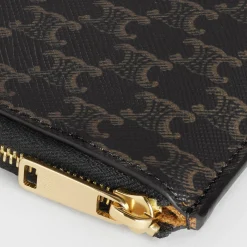 Sale Zipped Purse with removable card holder in Triomphe Canvas and Lambskin Triomphe Canvas | Essentials